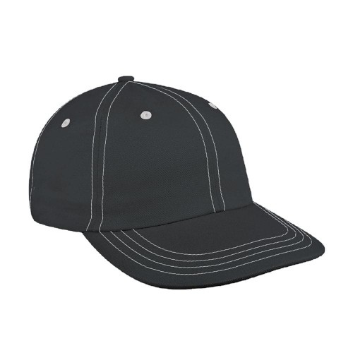 Dark Gray-White Denim Velcro Dad Cap Dark Gray-White Denim Velcro Dad Cap