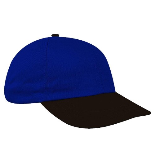 Royal Blue-Black Canvas Leather Dad Cap