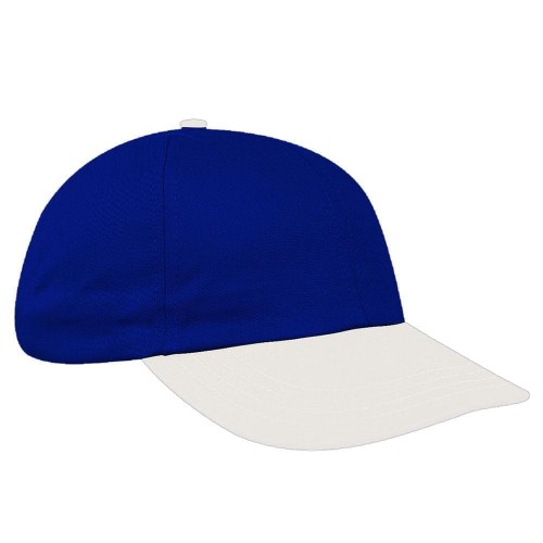 Royal Blue-White Canvas Snapback Dad Cap