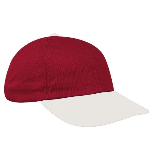 Red-White Canvas Self Strap Dad Cap