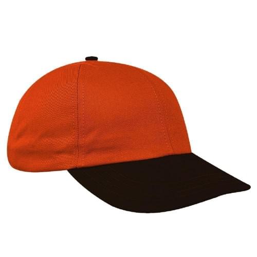 Orange-Black Canvas Leather Dad Cap
