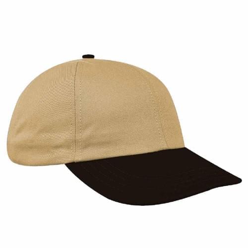 Khaki-Black Denim Velcro Dad Cap