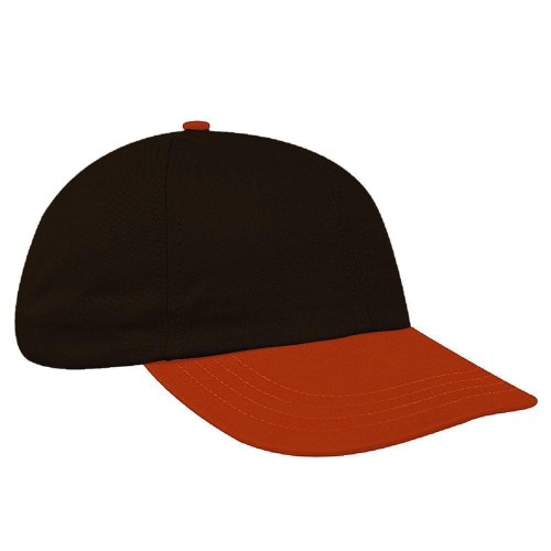 Black-Orange Canvas Self Strap Dad Cap
