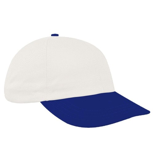 White-Royal Blue Canvas Self Strap Dad Cap White-Royal Blue Canvas Self Strap Dad Cap
