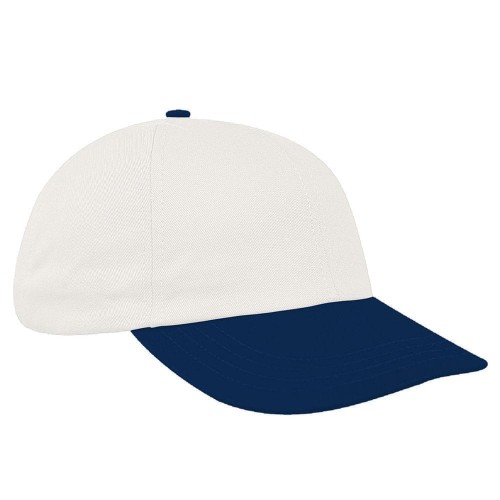 White-Navy Denim Velcro Dad Cap