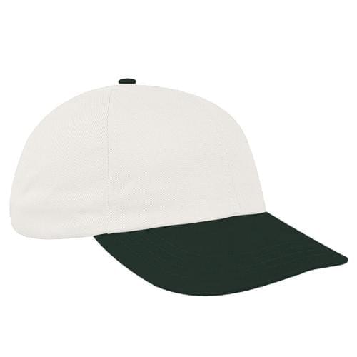 White-Hunter Green Canvas Velcro Dad Cap