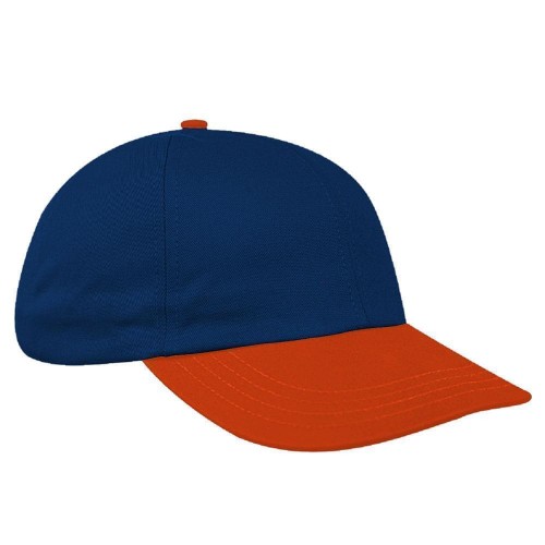 Navy-Orange Canvas Leather Dad Cap Navy-Orange Canvas Leather Dad Cap