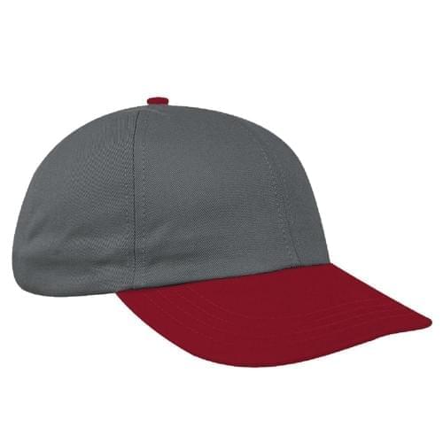 Light Gray-Red Denim Velcro Dad Cap