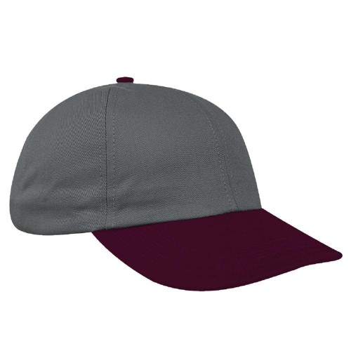 Light Gray-Burgundy Denim Velcro Dad Cap Light Gray-Burgundy Denim Velcro Dad Cap