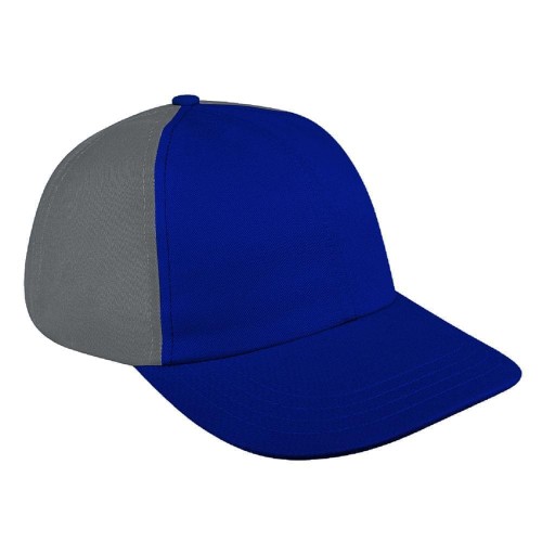 Royal Blue-Light Gray Denim Velcro Dad Cap