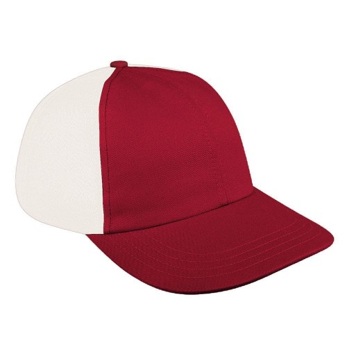 Red-White Canvas Leather Dad Cap