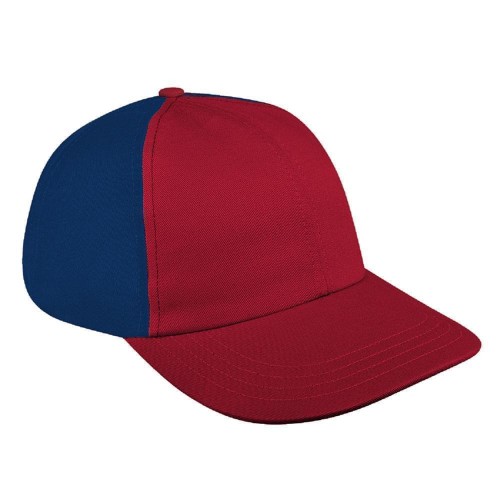 Red-Navy Canvas Leather Dad Cap Red-Navy Canvas Leather Dad Cap