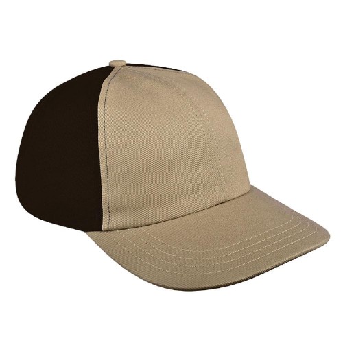 Khaki-Black Canvas Self Strap Dad Cap