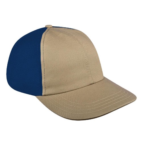 Khaki-Navy Canvas Self Strap Dad Cap