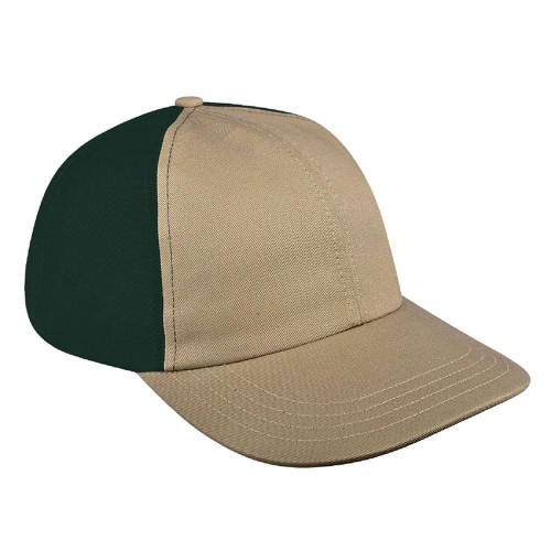 Khaki-Hunter Green Canvas Leather Dad Cap