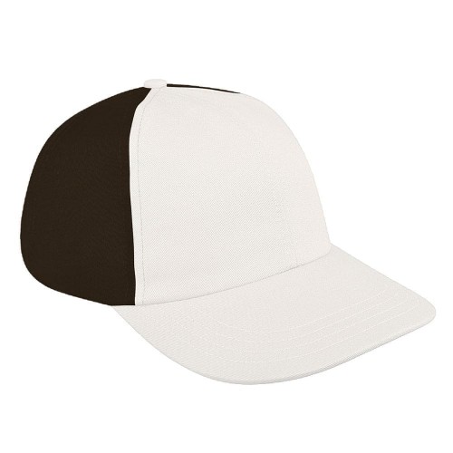 White-Black Canvas Self Strap Dad Cap White-Black Canvas Self Strap Dad Cap