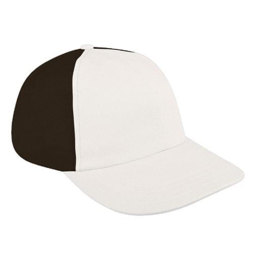 White-Black Canvas Leather Dad Cap