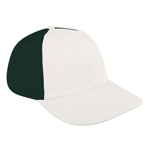 White-Hunter Green Canvas Snapback Dad Cap White-Hunter Green Canvas Snapback Dad Cap