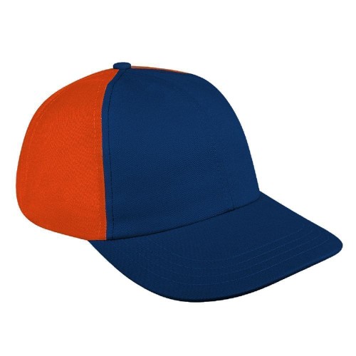 Navy-Orange Canvas Self Strap Dad Cap