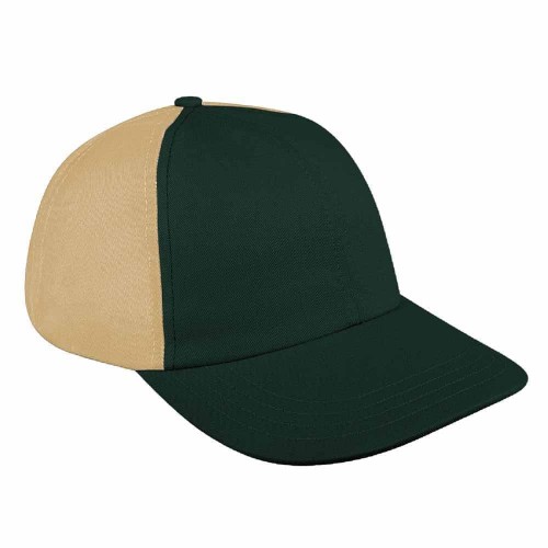 Hunter Green-Khaki Canvas Self Strap Dad Cap