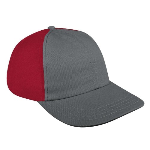 Light Gray-Red Denim Velcro Dad Cap