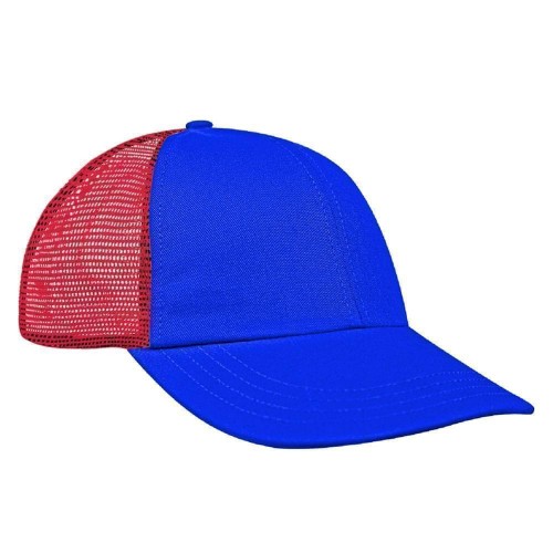 Royal Blue-Red Meshback Velcro Dad Cap Royal Blue-Red Meshback Velcro Dad Cap