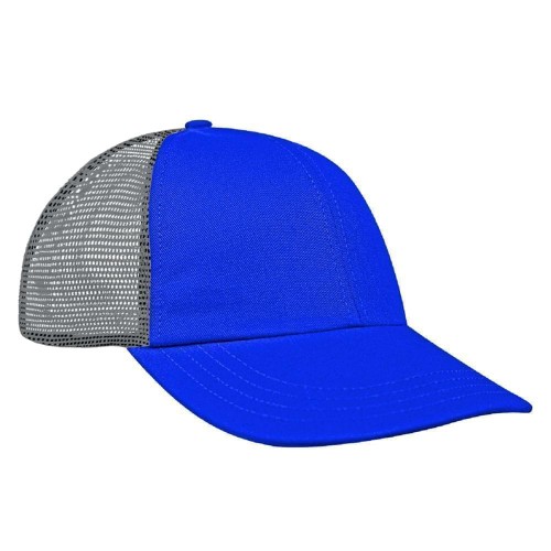 Royal Blue-Light Gray Meshback Slide Buckle Dad Cap
