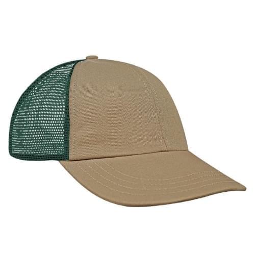 Khaki-Hunter Green Meshback Slide Buckle Dad Cap