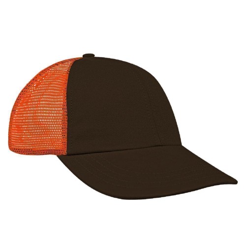 Black-Orange Meshback Velcro Dad Cap Black-Orange Meshback Velcro Dad Cap