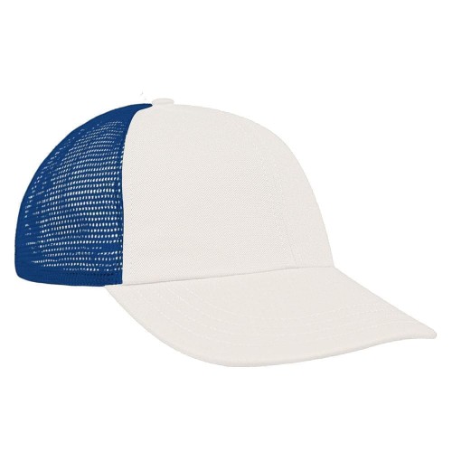 White-Navy Meshback Velcro Dad Cap