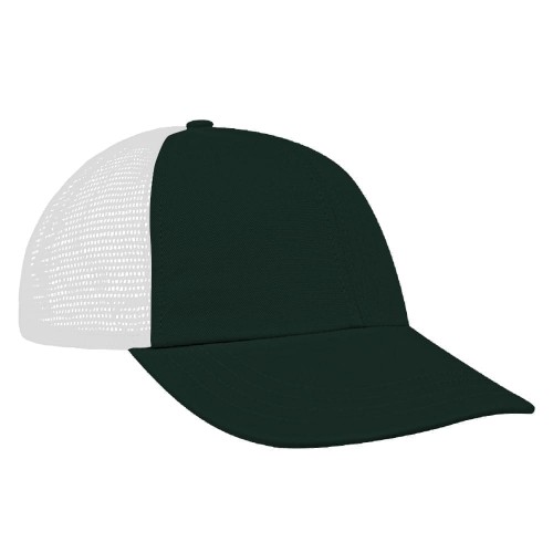 Hunter Green-White Meshback Velcro Dad Cap