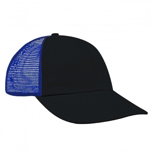 Dark Gray-Royal Blue Meshback Velcro Dad Cap Dark Gray-Royal Blue Meshback Velcro Dad Cap
