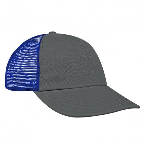 Light Gray-Royal Blue Meshback Velcro Dad Cap