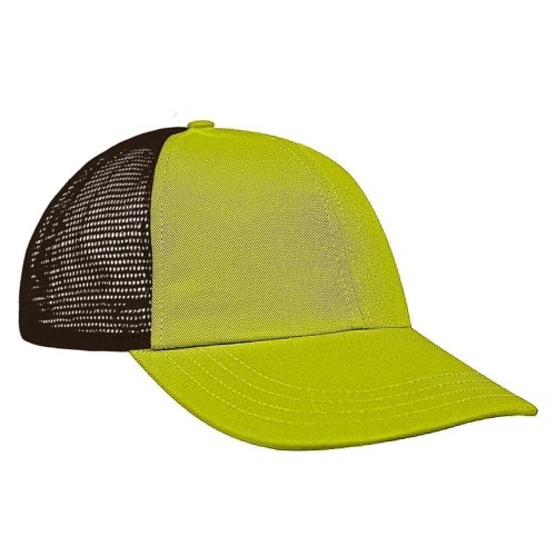 Safety Green-Black Meshback Velcro Dad Cap