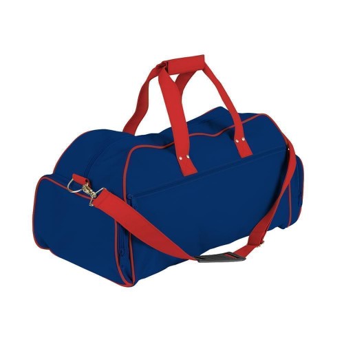 USA Made Nylon Poly Weekender Duffles, Royal Blue-Red, 8001017-A0L