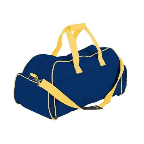 USA Made Nylon Poly Weekender Duffles, Royal Blue-Gold, 8001017-A0Q