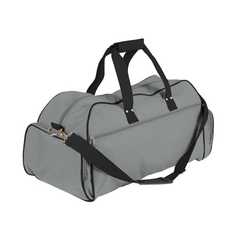 USA Made Nylon Poly Weekender Duffles, Grey-Black, 8001017-A1C