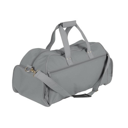 USA Made Nylon Poly Weekender Duffles, Grey-Grey, 8001017-A1N