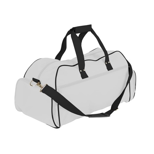 USA Made Nylon Poly Weekender Duffles, White-Black, 8001017-A3C USA Made Nylon Poly Weekender Duffles, White-Black, 8001017-A3C