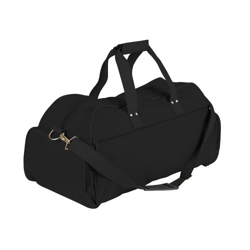 USA Made Nylon Poly Weekender Duffles, Black-Black, 8001017-AOC