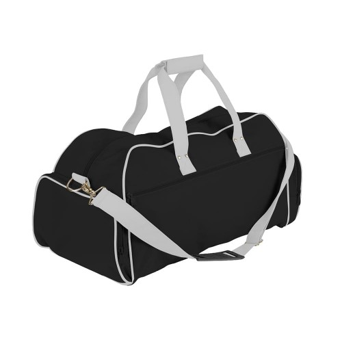 USA Made Nylon Poly Weekender Duffles, Black-White, 8001017-AOP