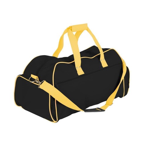 USA Made Nylon Poly Weekender Duffles, Black-Gold, 8001017-AOQ