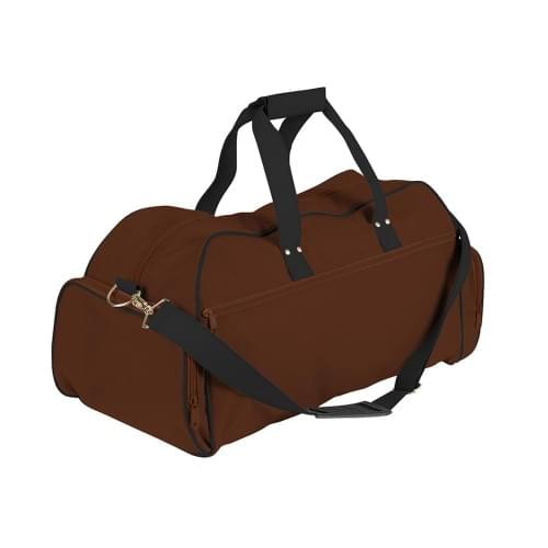 USA Made Nylon Poly Weekender Duffles, Brown-Black, 8001017-APC