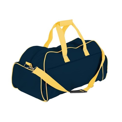 USA Made Nylon Poly Weekender Duffles, Navy-Gold, 8001017-AWQ