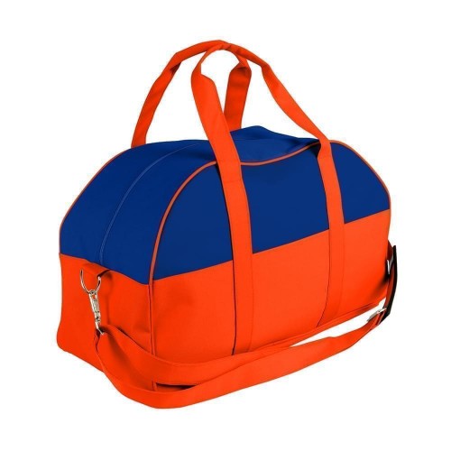 USA Made Nylon Poly Overnight Duffel Bags, Royal Blue-Orange, 8001306-A00