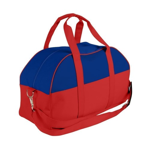 USA Made Nylon Poly Overnight Duffel Bags, Royal Blue-Red, 8001306-A02