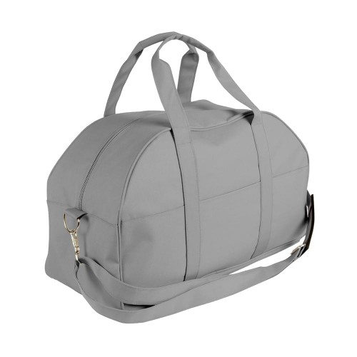 USA Made Nylon Poly Overnight Duffel Bags, Grey-Grey, 8001306-A1U