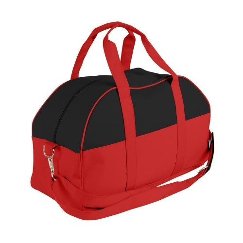 USA Made Nylon Poly Overnight Duffel Bags, Black-Red, 8001306-AO2 USA Made Nylon Poly Overnight Duffel Bags, Black-Red, 8001306-AO2