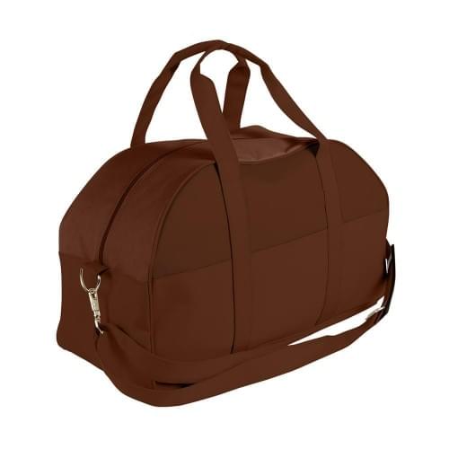 USA Made Nylon Poly Overnight Duffel Bags, Brown-Brown, 8001306-APS