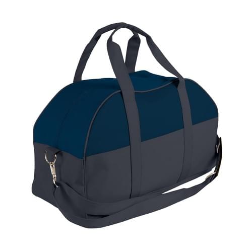 USA Made Nylon Poly Overnight Duffel Bags, Navy-Graphite, 8001306-AWT